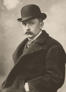 Portrait of the pianist and composer Károly Aggházy (1855-1918), 1901. Creator: Strelisky, Lipot (1816-1905).