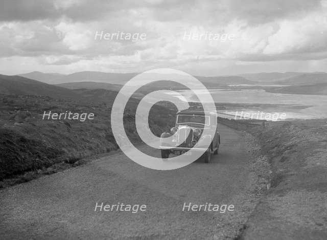 Rover saloon of J Gibbon Jr competing in the RSAC Scottish Rally, 1934. Artist: Bill Brunell.