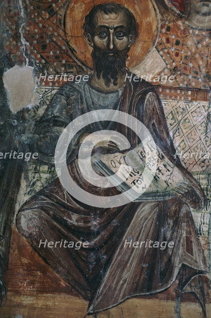 Wall painting of a Saint in heaven, 13th century. Artist: Unknown