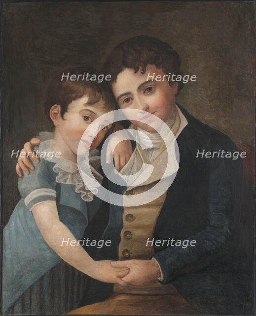Children's double portrait: Franz Xaver Wolfgang Mozart (1791-1844) and Carl...(1784-1858), 1798. Creator: Hansen, Hans (1769-1828).