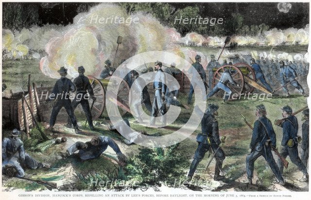 Battle of Cold Harbor, Virginia, American Civil War, 3 June 1864. Artist: Unknown