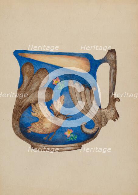 Majolica Pitcher, 1935/1942. Creator: Della Button.