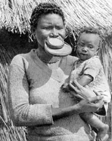 A woman from the Sara-Kaba tribe, Congo Republic, Africa, 1936.Artist: Wide World Photos