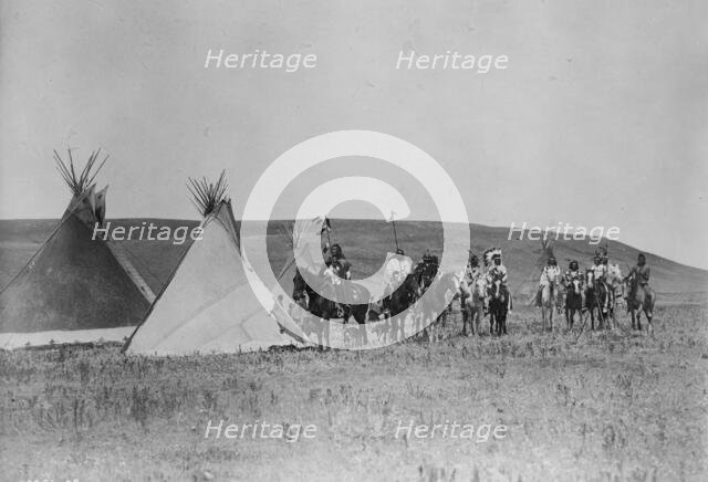 A gathering war party, c1908. Creator: Edward Sheriff Curtis.