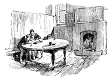 The Great Schools of England: No. 1 - Eton College, old table in Long Chamber, 1890. Creator: Unknown.