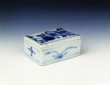 Blue and white box with chrysanthemum design, Ming dynasty, China, c1620. Artist: Unknown