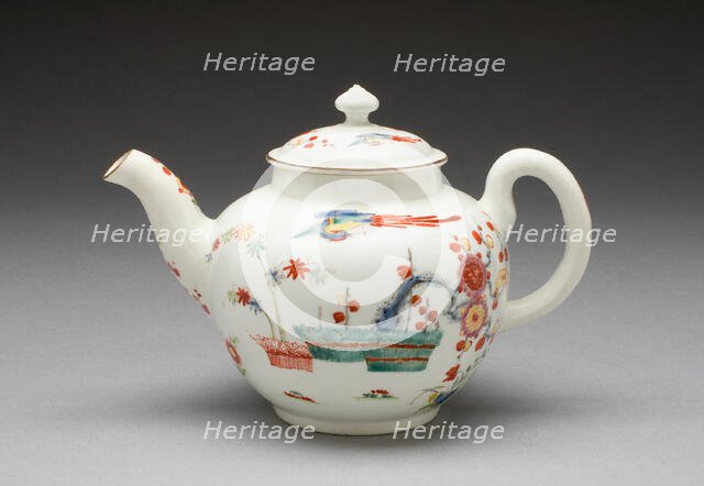 Teapot, Worcester, c. 1755. Creator: Royal Worcester.