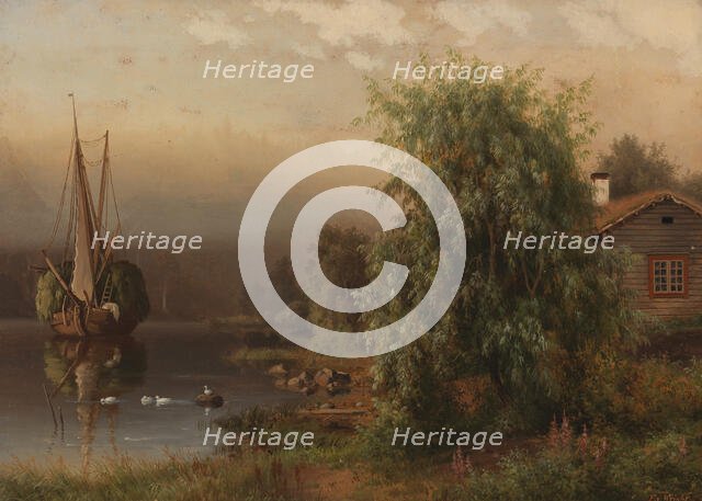 Landscape in Morning Fog, 1864. Creator: Ferdinand von Wright.