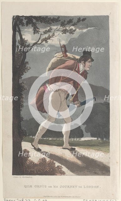 Quae Genus on His Journey to London, from "The History of Johnny Quae Genus, The ..., March 1, 1822. Creator: Thomas Rowlandson.