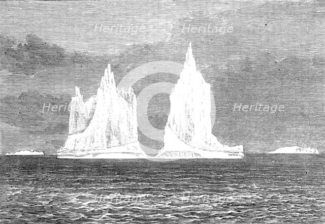 Icebergs seen by Prince Leopold on his passage to Canada, 1880. Creator: Unknown.