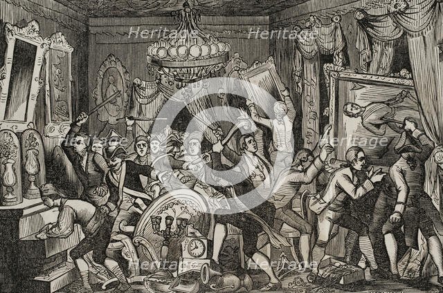 Mutiny of Aranjuez (17-19 March 1808): break-in at the Prince of Peace's house, (1851).  Creator: Unknown.