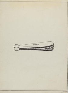 Silver Sugar Tongs, c. 1936. Creator: John R. Towers.