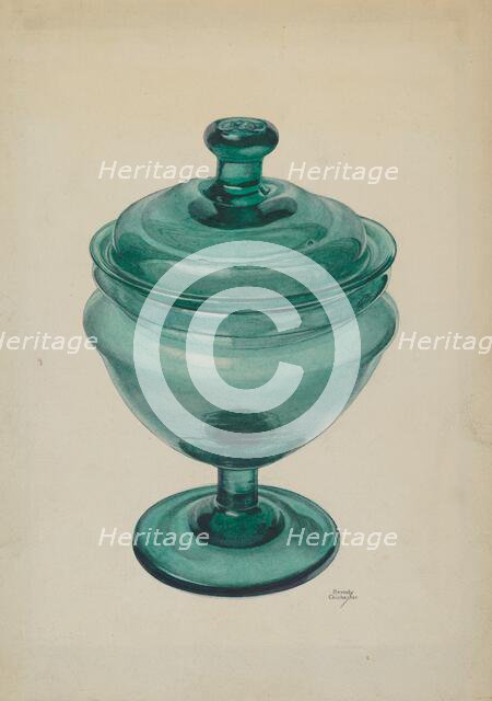 Covered Compote, c. 1940. Creator: Beverly Chichester.