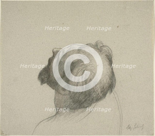 Study of Man's Upturned Head, c. 1878. Creator: Alexandre Cabanel.