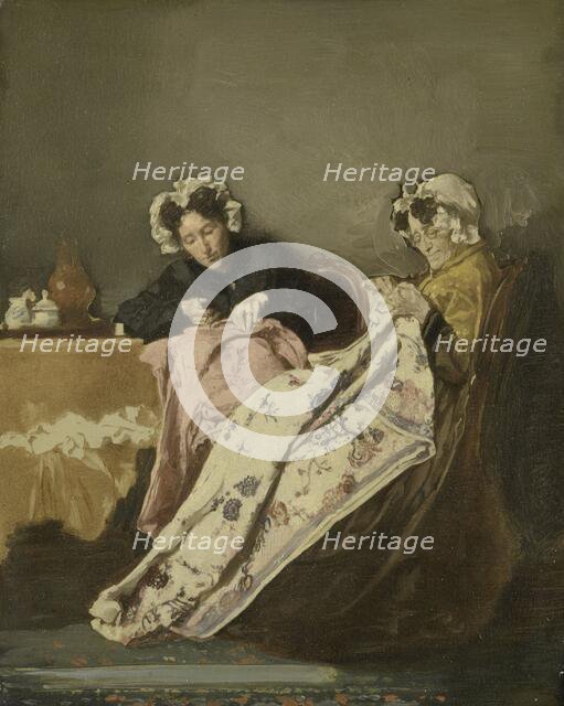 Two Ladies at their Sewing, c.1860-c.1882. Creator: Alexander Hugo Bakker Korff.