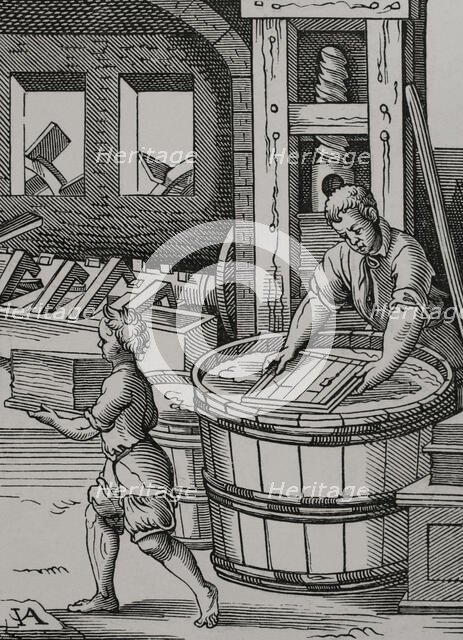 Paper manufacturer, 16th century (1877). Creator: Jost Ammon.