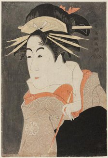 The actor Matsumoto Yonesaburo as Shinobu in the guise of the courtesan Kewaizaka no Shosho, 1794. Creator: Tôshûsai Sharaku.