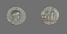 Denarius Serratus (Coin) Depicting the Goddess Diana, about 81 BCE. Creator: Unknown.