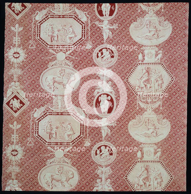 La Marchande d'Amour (The Merchant of Love) (Furnishing Fabric), France, 1815/17. Creator: Christophe-Philippe Oberkampf.