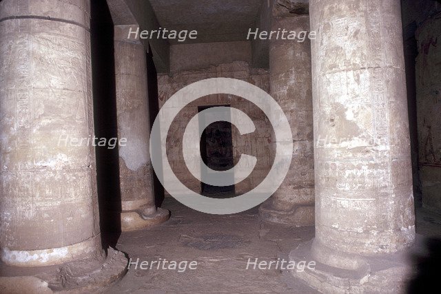 Interior of the Temple of Sethos I (Seti I), Abydos, Egypt, 19th Dynasty, c1280 BC. Artist: Unknown