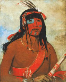 O-tá-wah, The Ottaway, a Warrior, 1835. Creator: George Catlin.