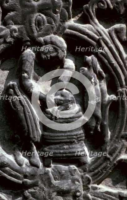 Detail of the west doorway of the Abbey-Church of St Foy, 8th century. Artist: Unknown