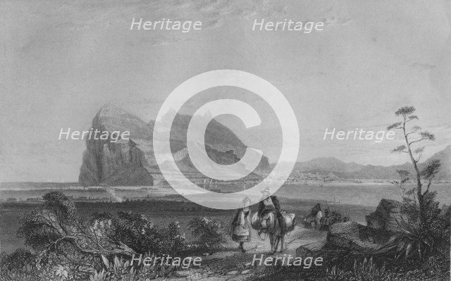 'Gibraltar. From the lower Signal Tower at the foot of the Queen of Spain's Chair', 1840. Artist: Edward Francis Finden.