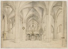 View of the Nave and Choir of the Sint-Cunerakerk, Rhenen, Looking East, 1644. Creator: Pieter Jansz Saenredam.