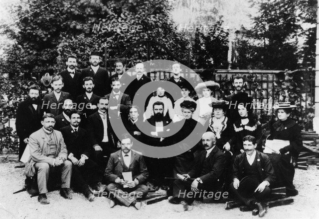 Theodor Herzl (1860-1904), Writer and statesman (centre with beard). Artist: Unknown
