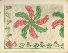 Quilt Applique Pattern, c. 1939. Creator: Maud M Holme.