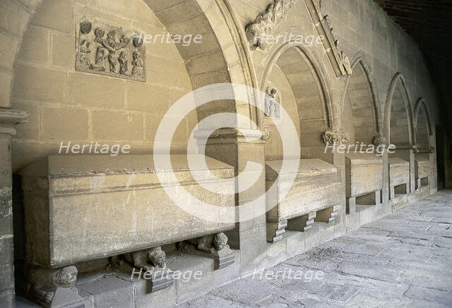 Tombs, Abbey of San Pedro el Viejo, Huesca, Aragon, Spain, 2008. Creator: LTL.
