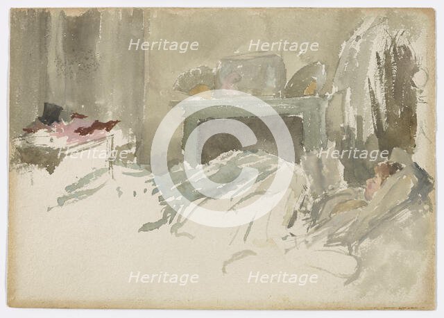 Resting in Bed, 1883-1884. Creator: James Abbott McNeill Whistler.