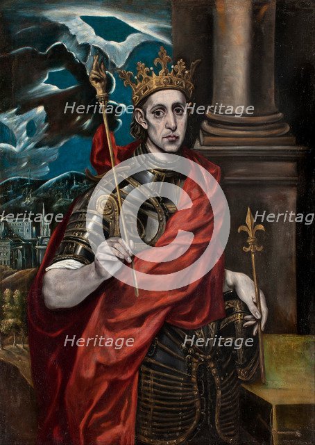 Saint Louis IX of France. Artist: El Greco, (Studio of) 