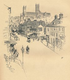 'High Street, Lincoln', 1899. Artist: Ernest Clifford Peixotto.