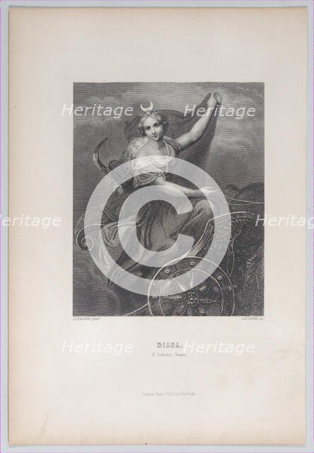 Diana on her chariot, 1832-1902. Creator: Albert Henry Payne.