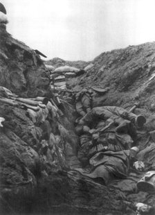 Bodies in a trench at Mort Homme, Verdun, France, 9 April 1916. Artist: Unknown