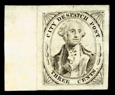 3c Washington City Despatch local post stamp, 1842. Creator: Unknown.