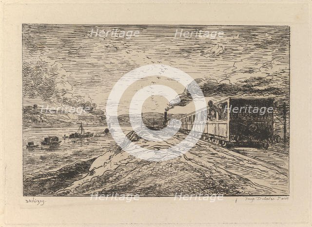 Le Départ (Le Retour), from Le Voyage en bateau, 1861. Creator: Charles Francois Daubigny.