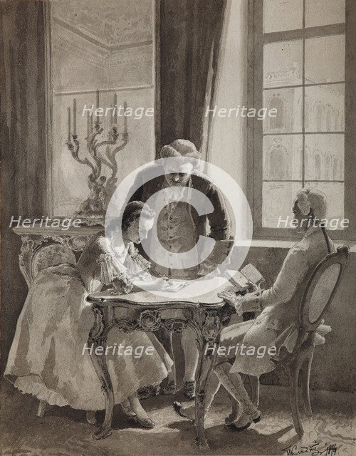 Russian language lesson of Empress Catherine II, 1894. Artist: Klodt, Mikhail Petrovich, Baron (1835-1914)