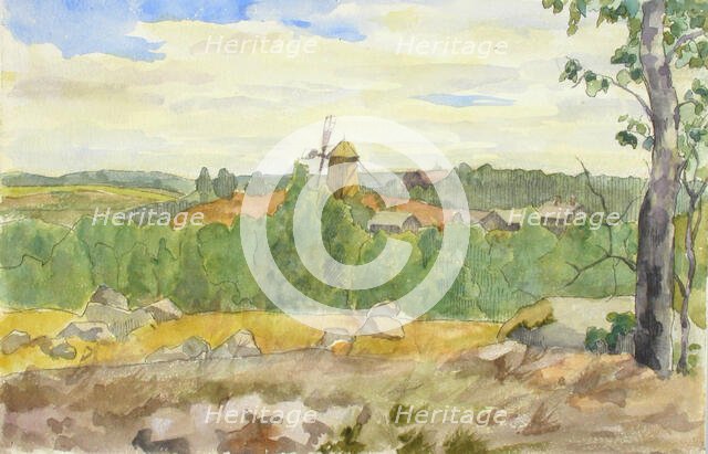 Landscape Study with Windmill. Creator: Maria Wiik.