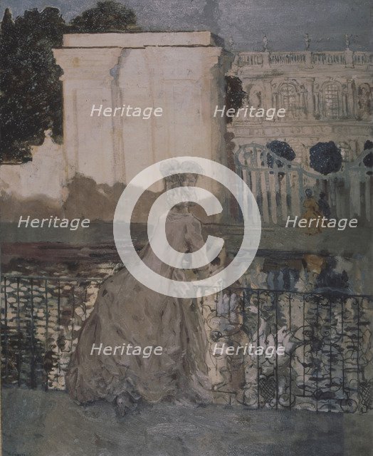 Lady at the pond. Artist: Somov, Konstantin Andreyevich (1869-1939)