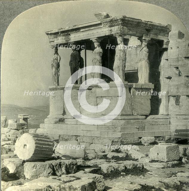 'Portico of the Carytides on the Erechtheum, Acropolis, Athenaai (Athens), Greece', c1930s. Creator: Unknown.
