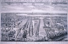 Panoramic view of London, 1720. Artist: Johannes Kip
