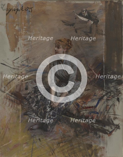 Portrait of the actress Gabrielle Réjane (1856-1920). Artist: Boldini, Giovanni (1842-1931)