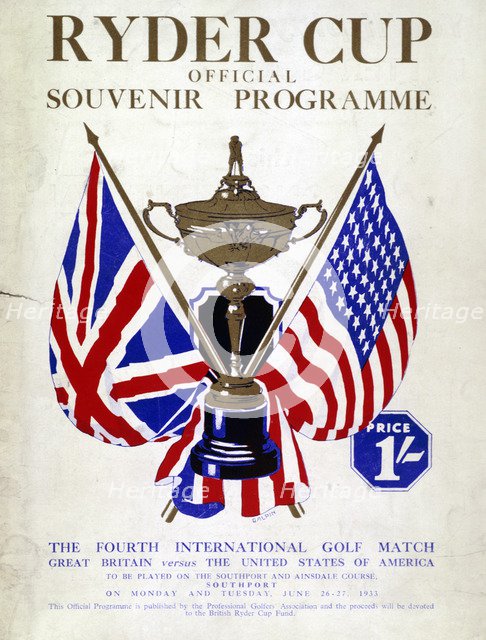 Official Souvenir Programme for the Ryder Cup, 1933. Artist: Unknown