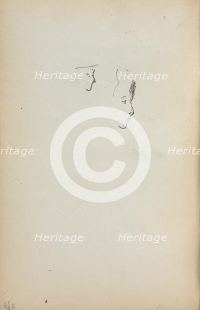 Italian Sketchbook: Two Profiles (page 258), 1898-1899. Creator: Maurice Prendergast (American, 1858-1924).