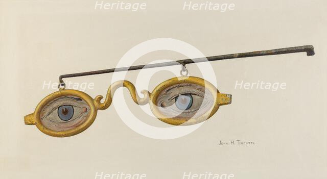 Shop Sign Spectacles, 1935/1942. Creator: John H. Tercuzzi.