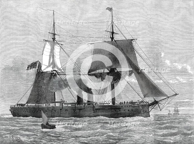 Our Ironclad Fleet: H.M.S. Temeraire, launched at Chatham on Tuesday last, 1876. Creator: Josiah Robert Wells.