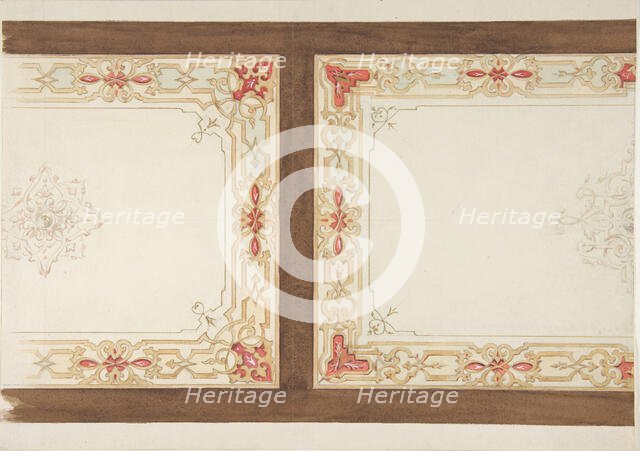 Designs for painted panels, 1830-97. Creators: Jules-Edmond-Charles Lachaise, Eugène-Pierre Gourdet.