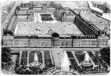 The New Gardens and Palace of the Tuileries, and the New and Old Louvre, 1858. Creator: Unknown.